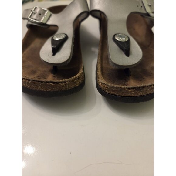 BIRKENSTOCK Youth Girls Gizeh Thong Birko-Flor Sandals Silver 30 Size US 12 12.5 - Picture 12 of 16
